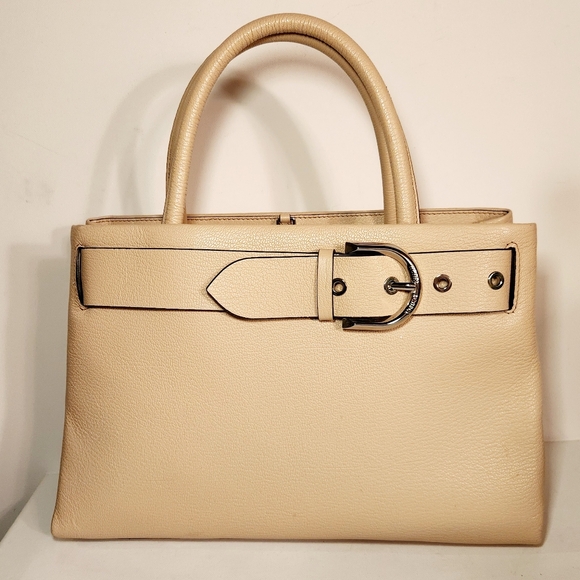 Nwot! Henri bendel Pink blush riverside carryall satchel with buckle - Picture 1 of 6